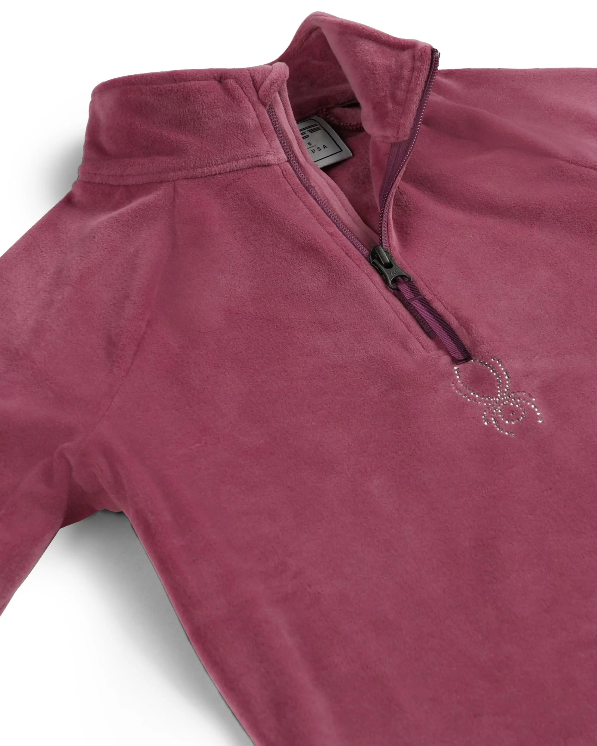 Girls Shimmer Bug Half Zip T-Neck - Acai - Image 3