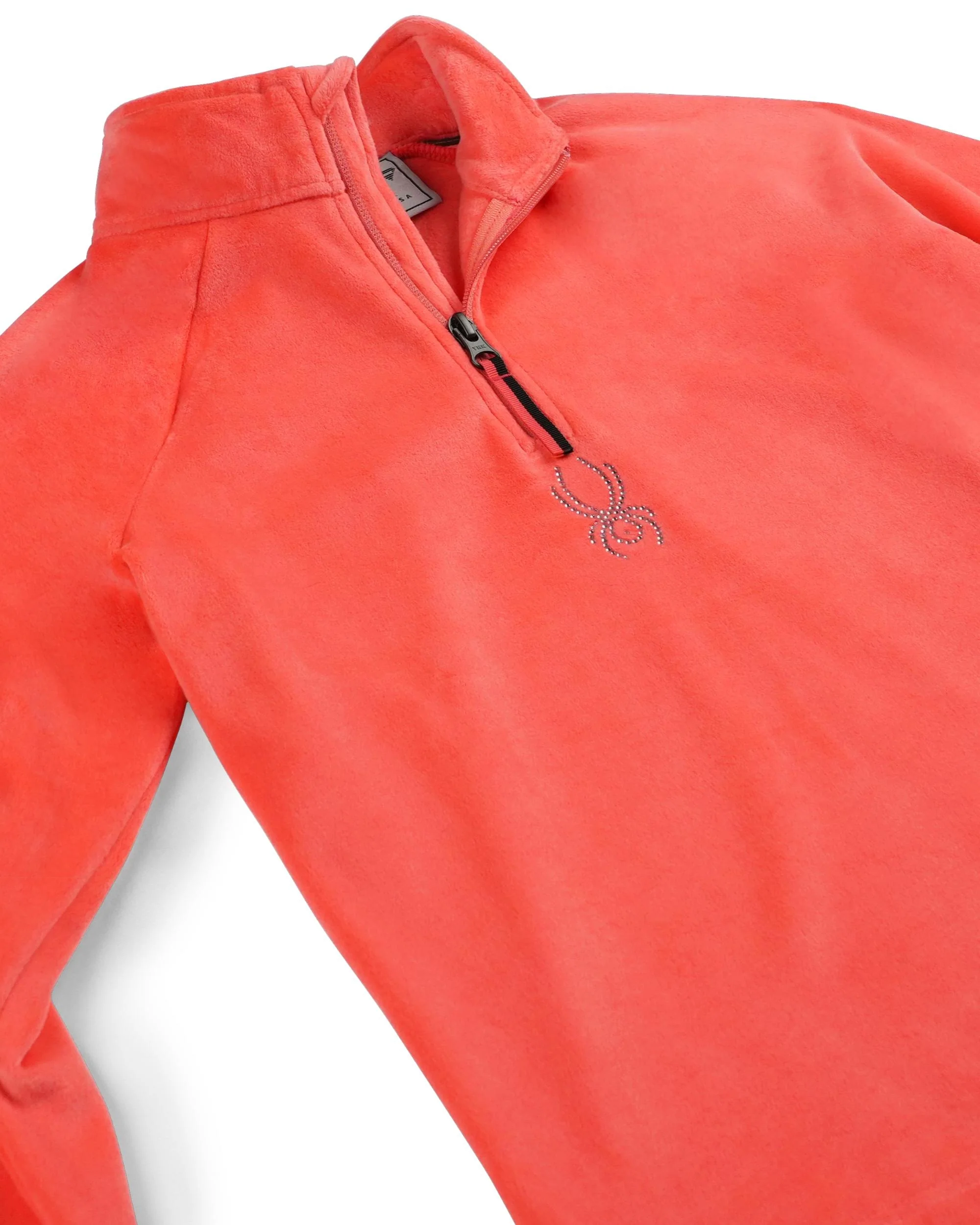 Girls Shimmer Bug Half Zip T-Neck - Coral Haze - Image 3