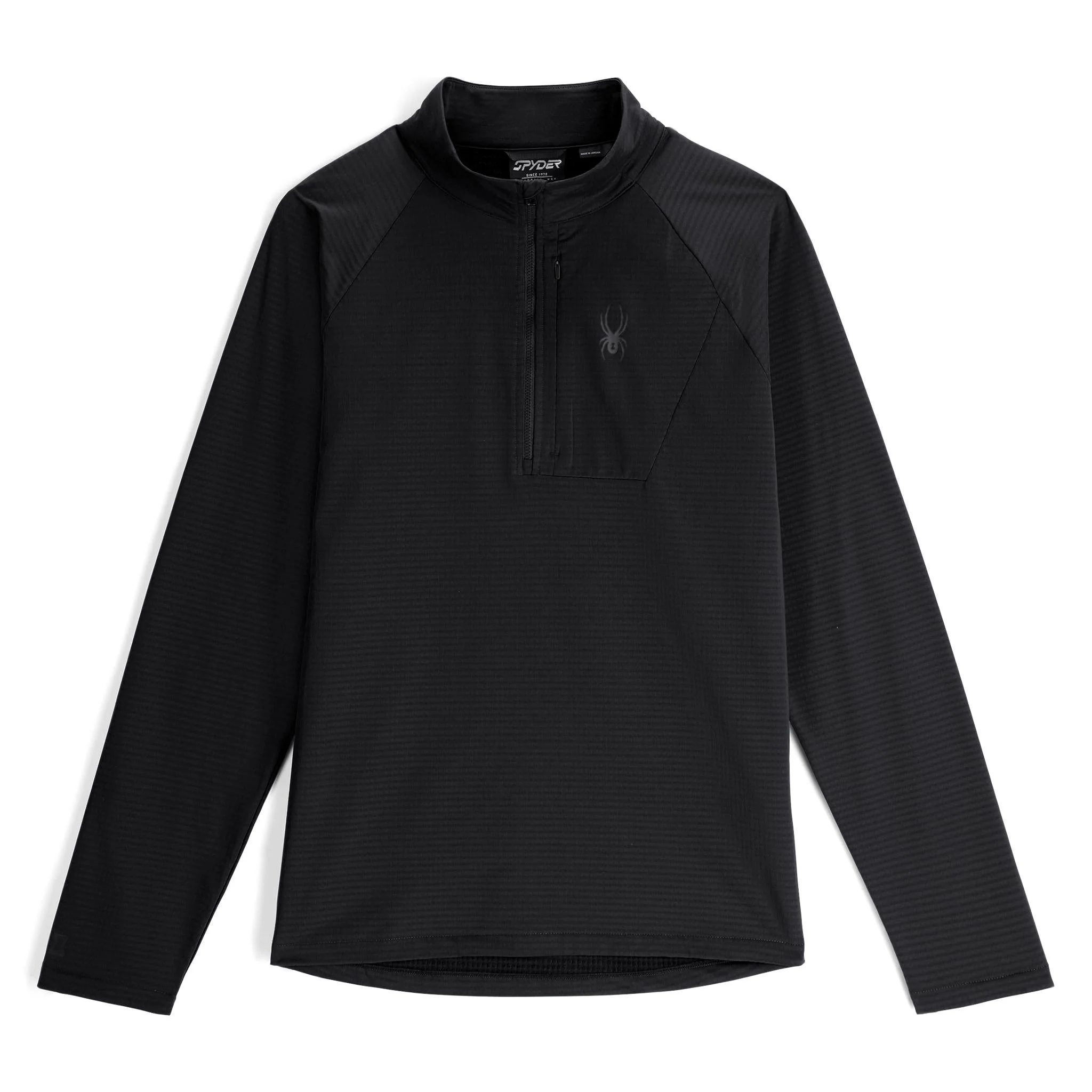 Mens Gridweb Fleece Half Zip Jacket - Black - Image 5