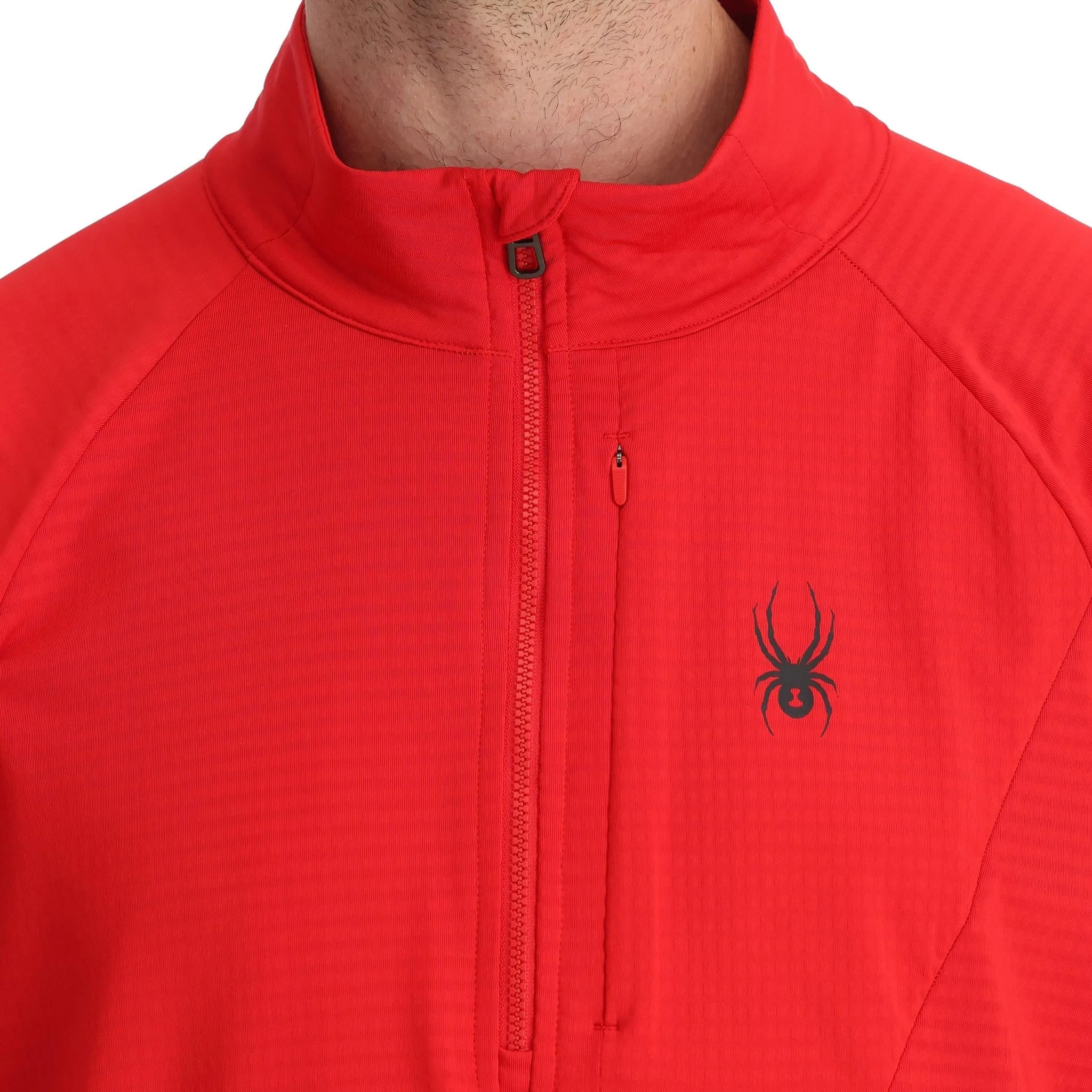 Mens Gridweb Fleece Half Zip Jacket - Spyder Red - Image 3
