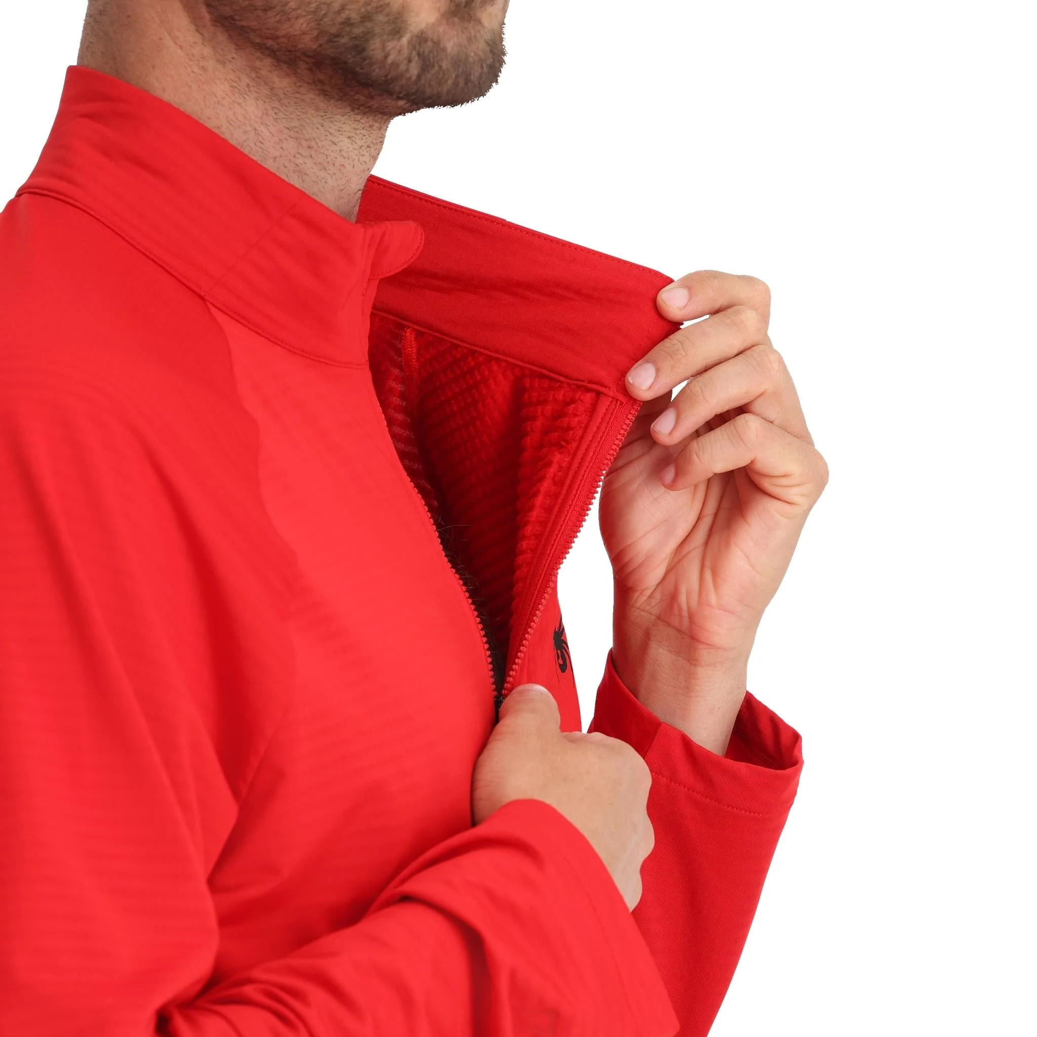 Mens Gridweb Fleece Half Zip Jacket - Spyder Red - Image 4