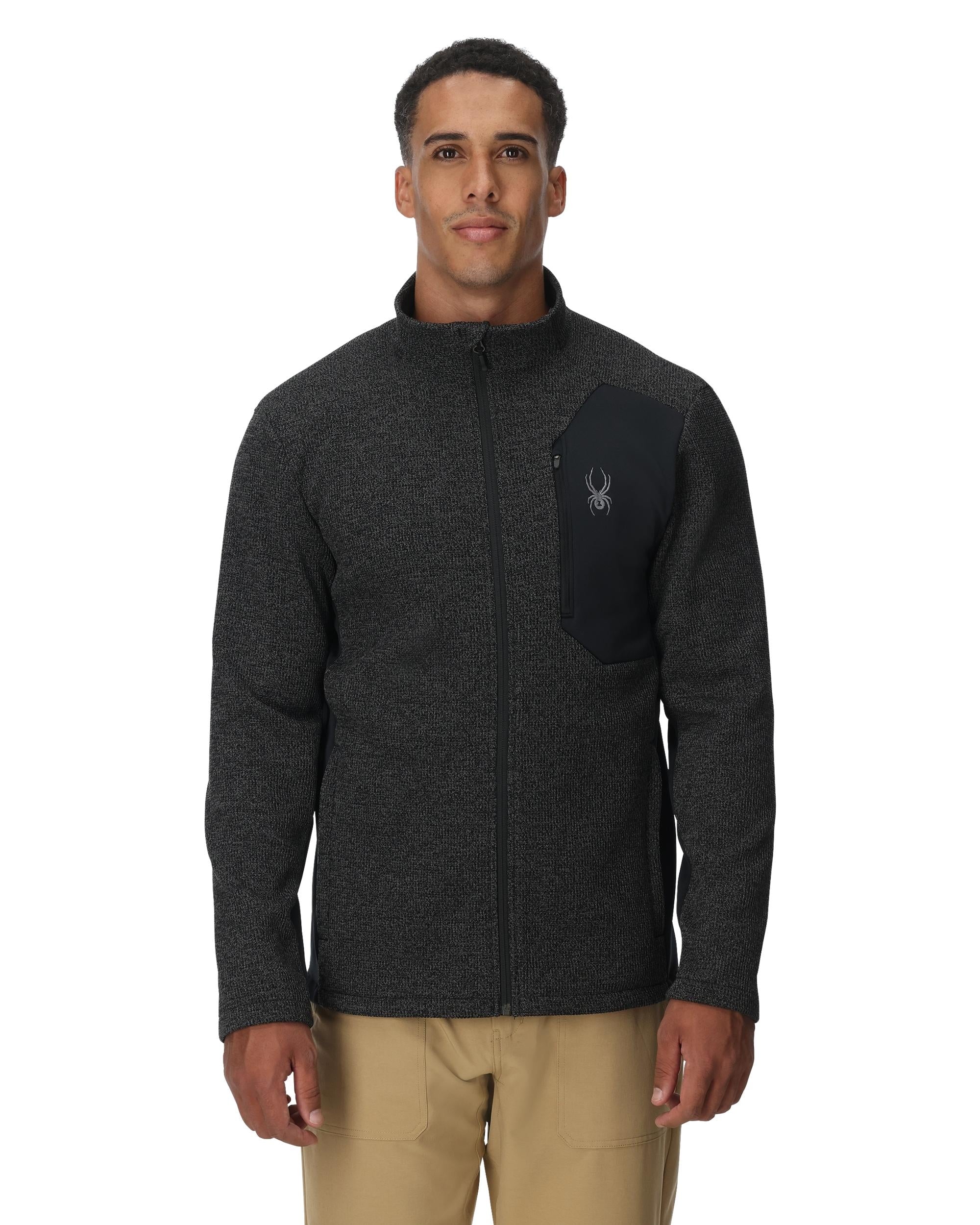 Mens Bandit Full Zip - Black Melange - Image 3