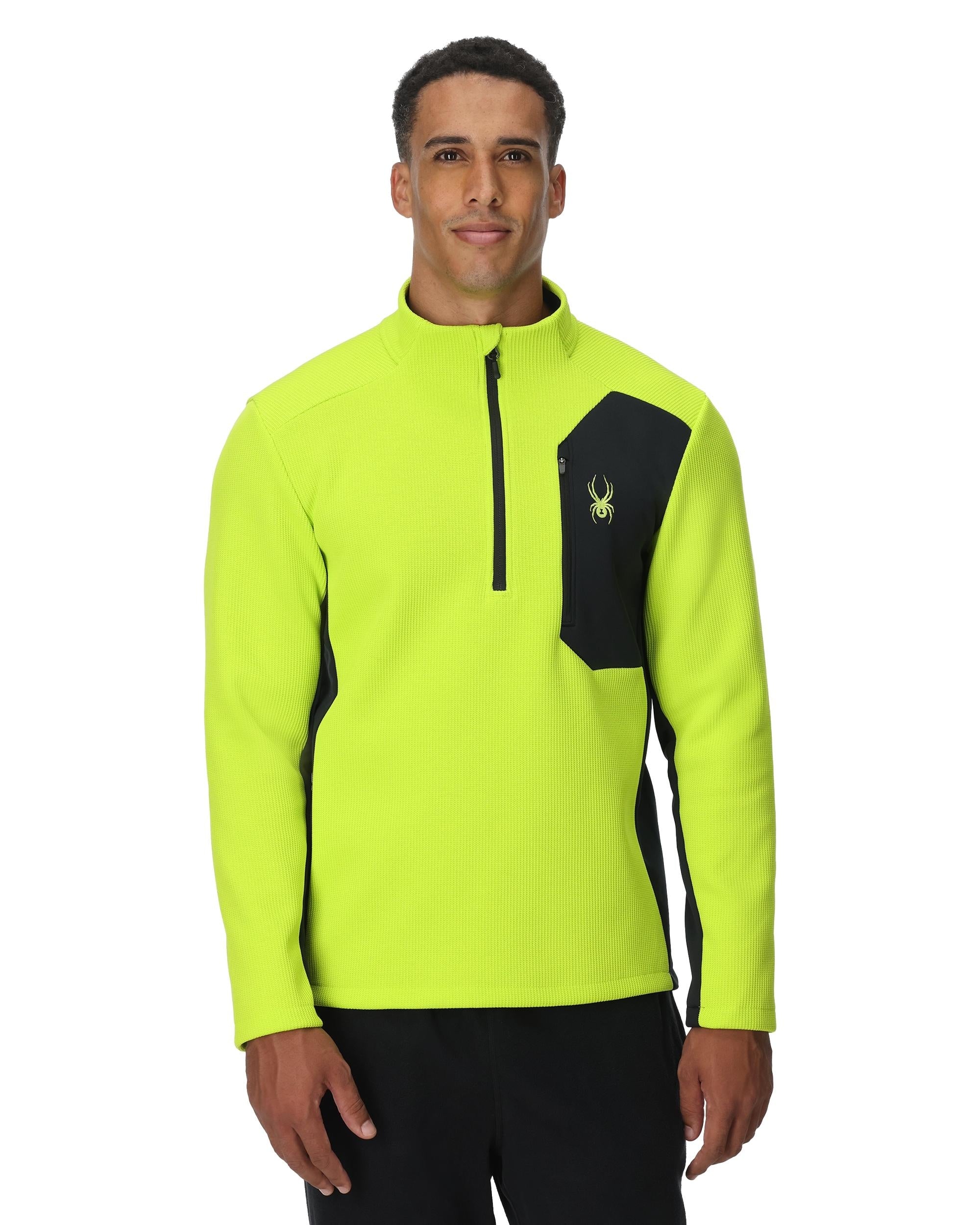 Mens Bandit Half Zip T-Neck - Lime - Image 3
