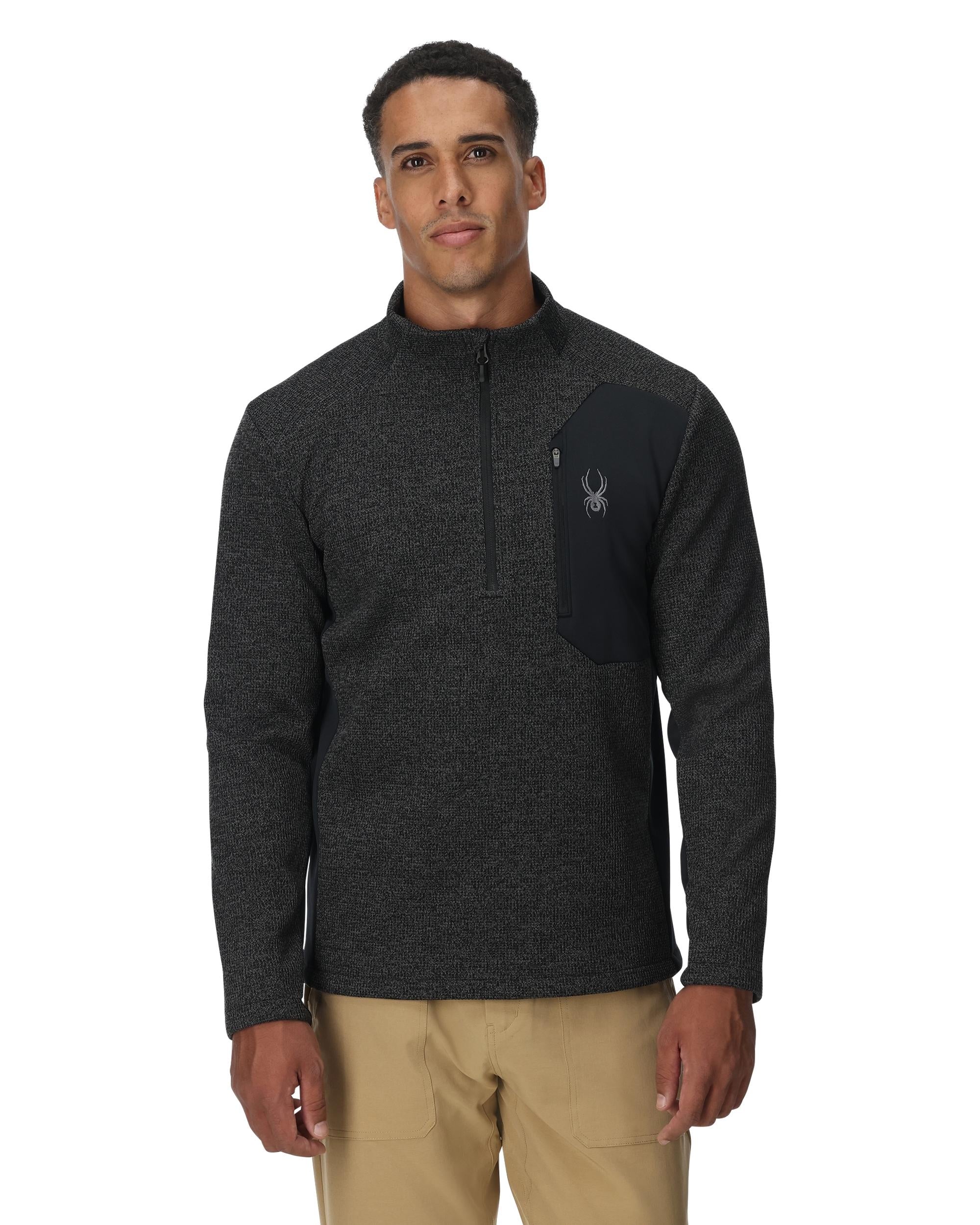 Mens Bandit Half Zip Jacket - Limestone/Black Melange - Image 3