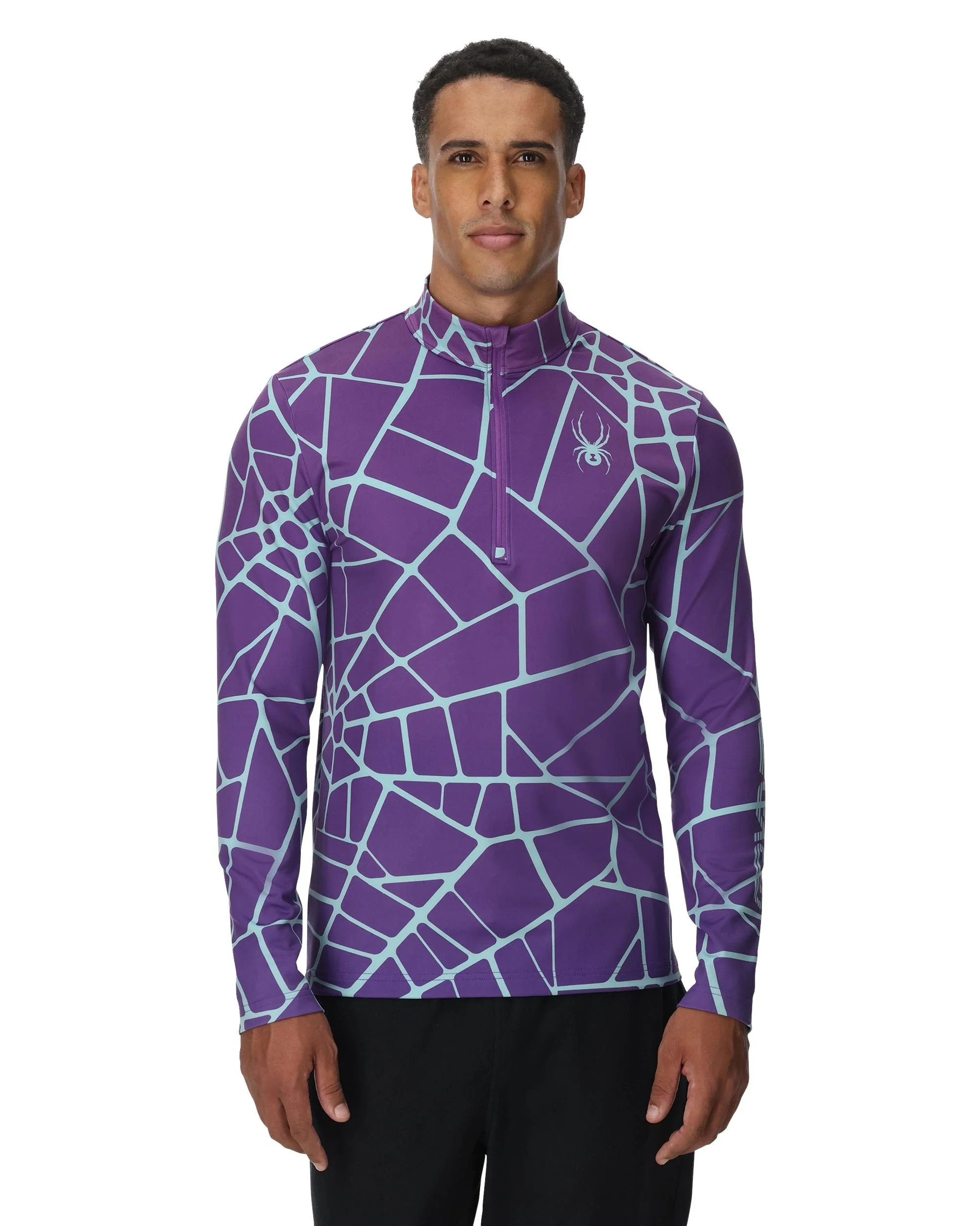 Mens Podium Half Zip T-Neck - Deep Purple - Image 3