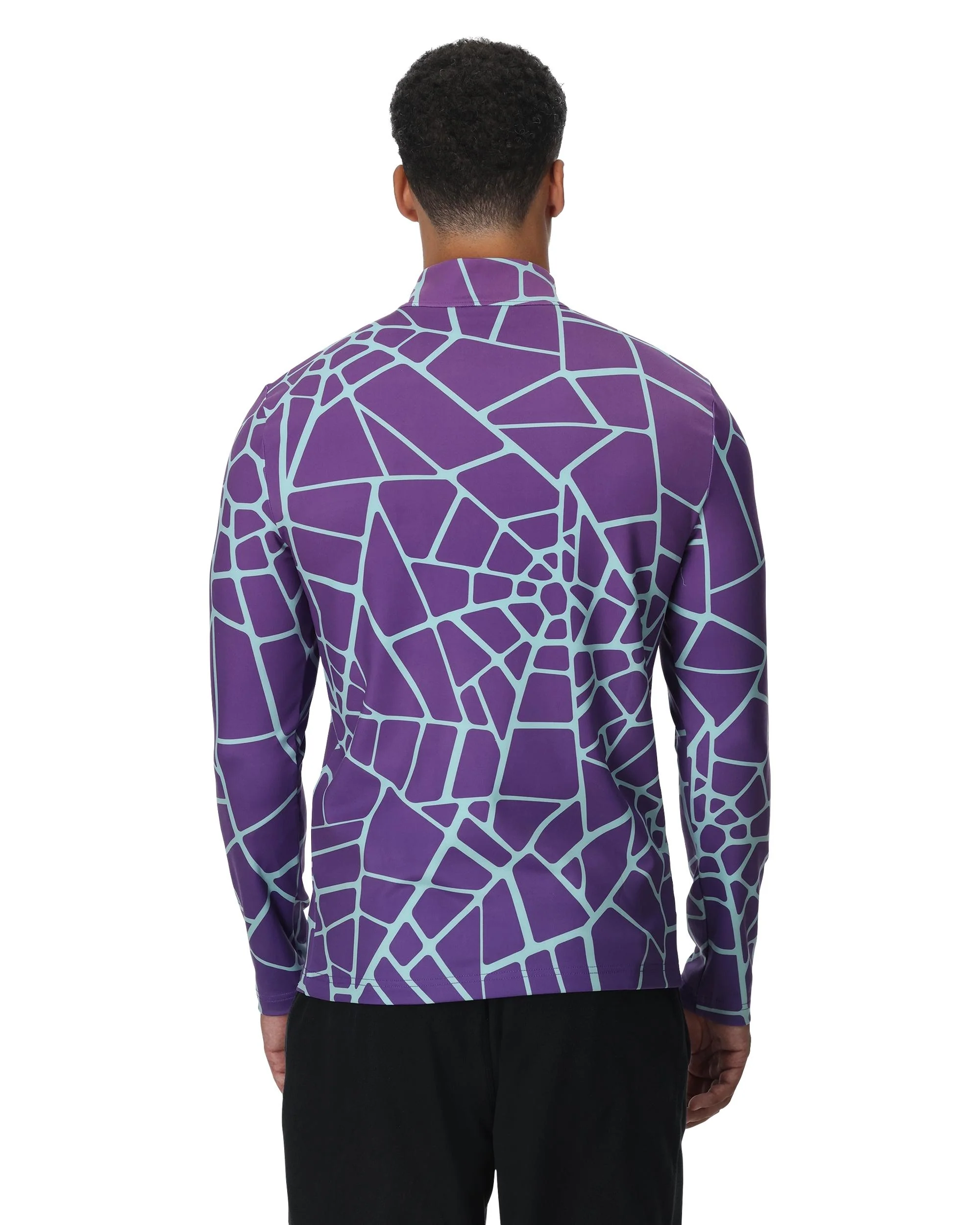 Mens Podium Half Zip T-Neck - Deep Purple - Image 4