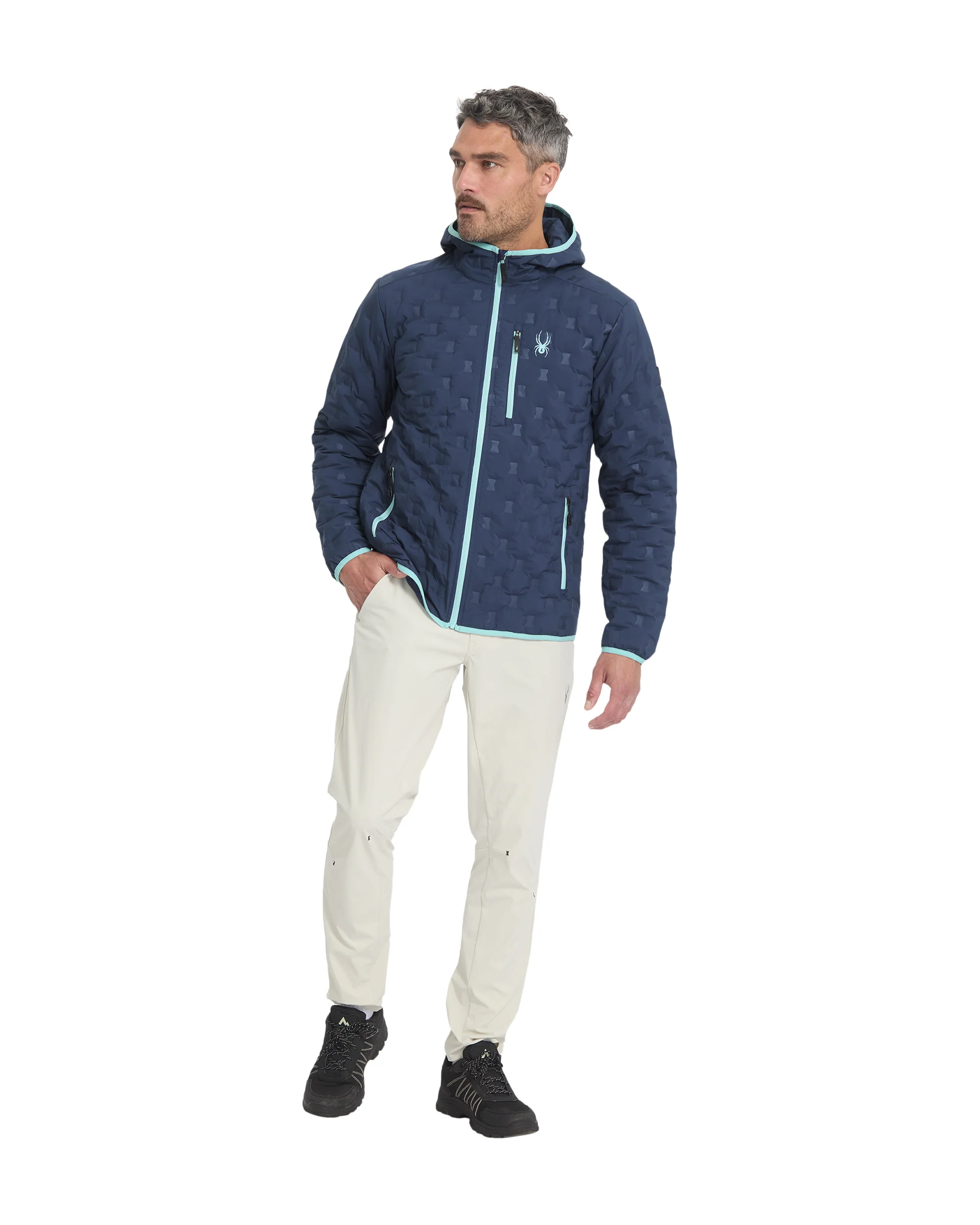 Men's Zenith Hooded Down Jacket - True Navy - Image 4