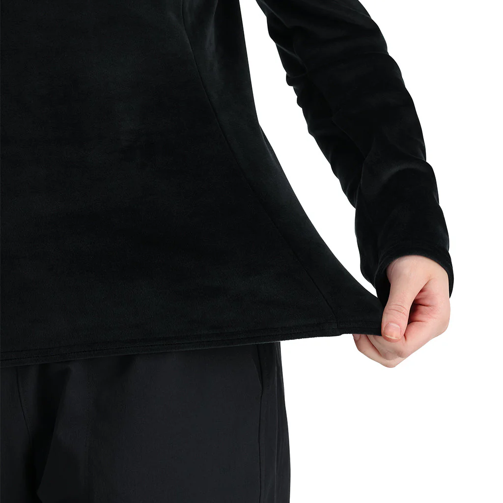 Womens Shimmer Bug Half Zip T-Neck - Black - Image 3