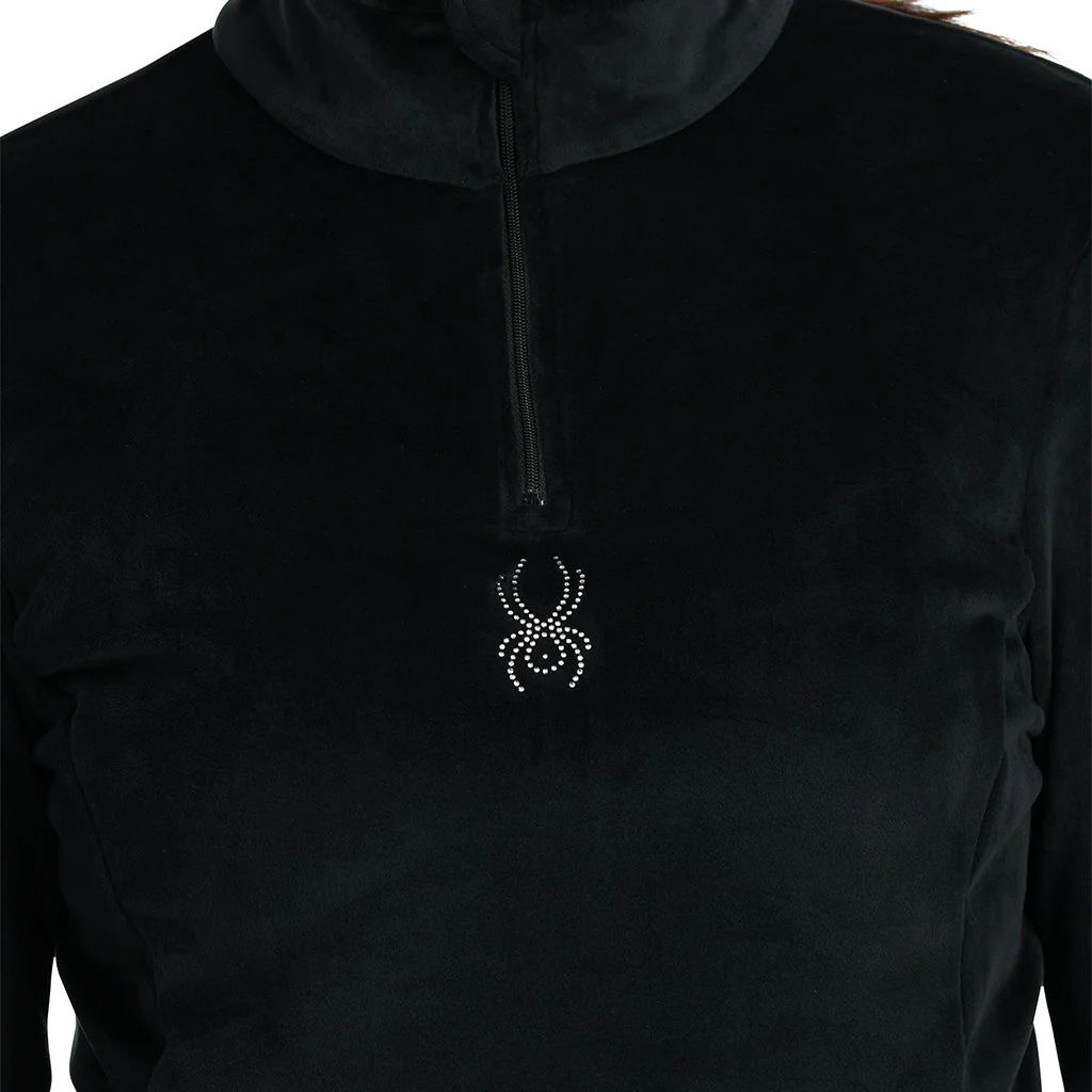 Womens Shimmer Bug Half Zip T-Neck - Black - Image 5