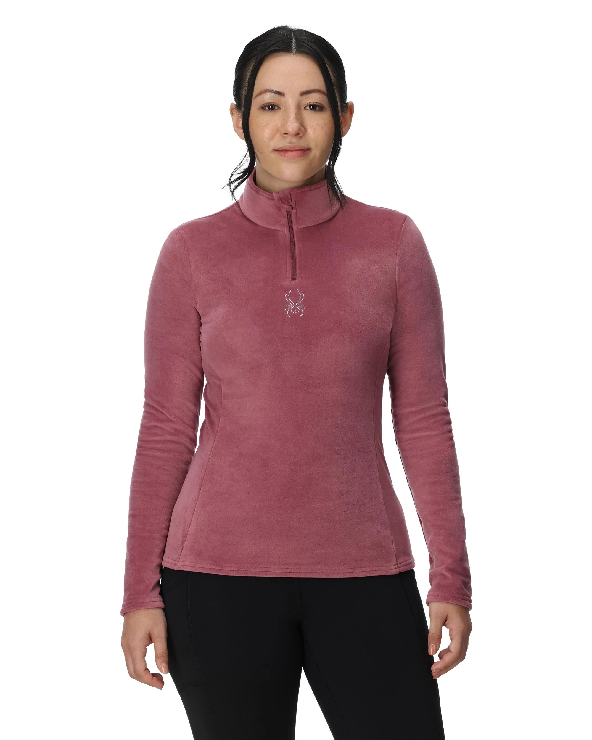 Womens Shimmer Bug Half Zip T-Neck - Acai - Image 3