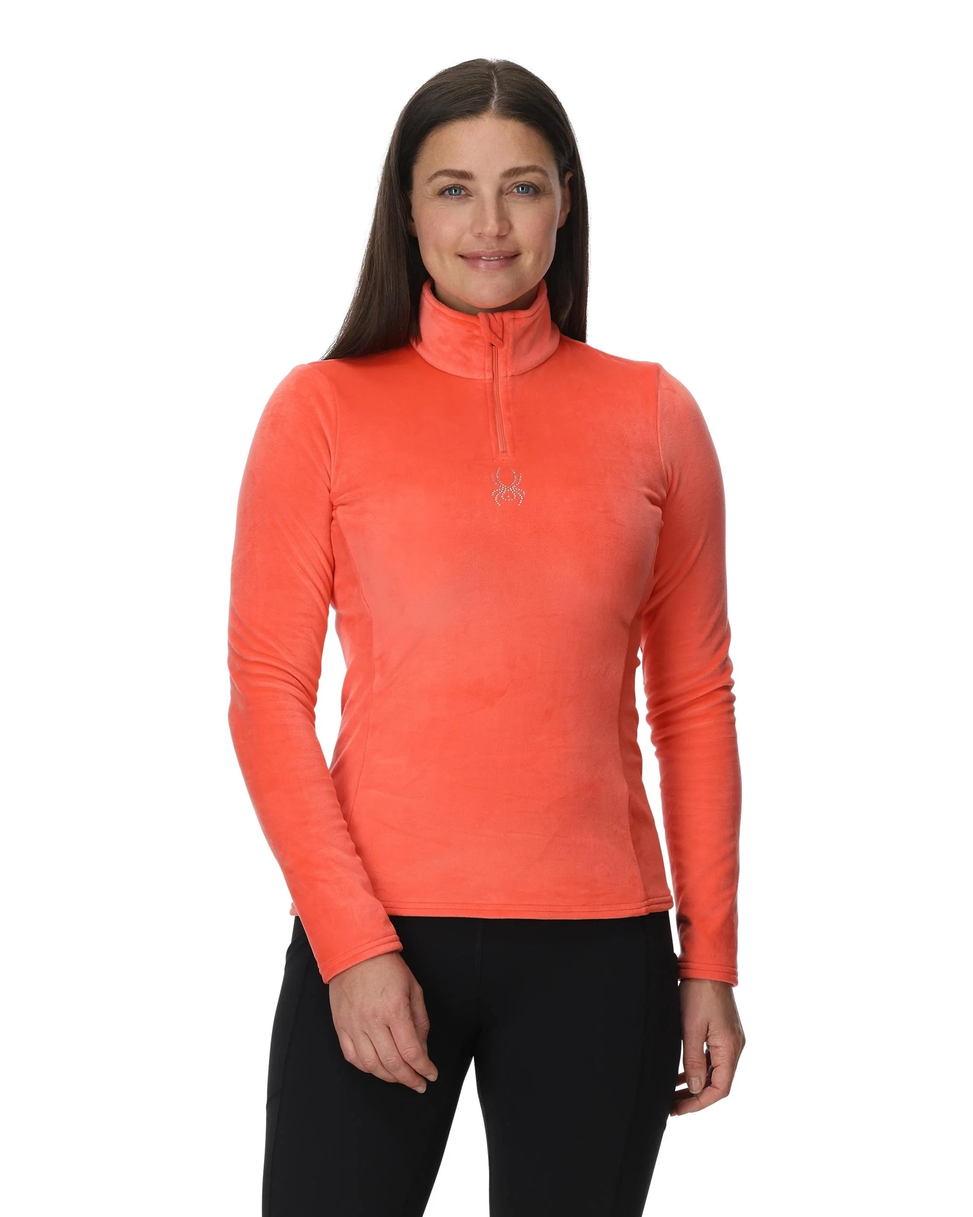 Womens Shimmer Bug Half Zip T-Neck - Coral Haze - Image 3
