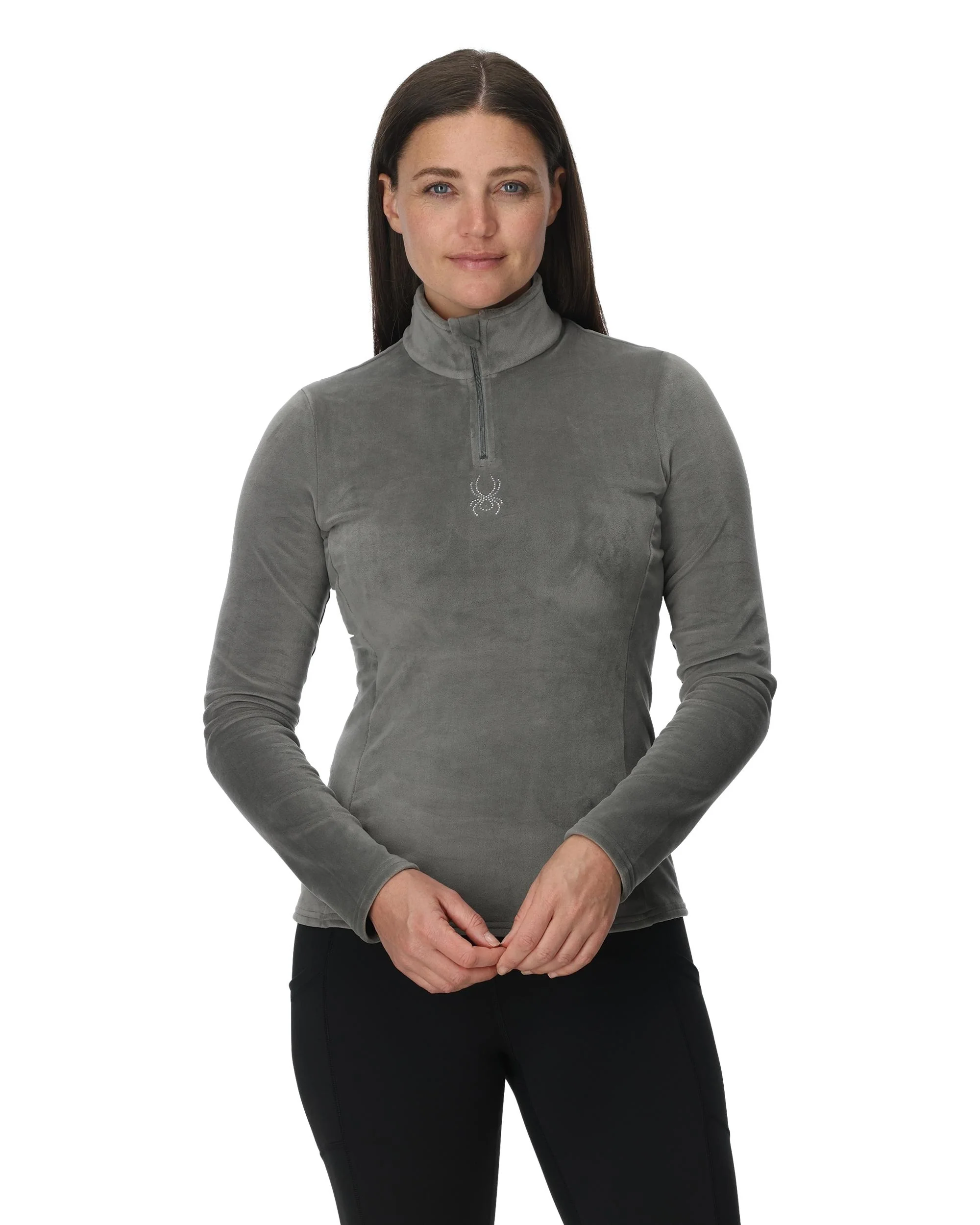 Womens Shimmer Bug Half Zip T-Neck - Storm - Image 3